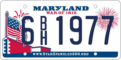 MD license plate 6BH1977