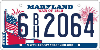 MD license plate 6BH2064