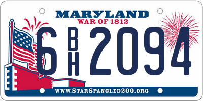MD license plate 6BH2094