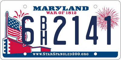 MD license plate 6BH2141