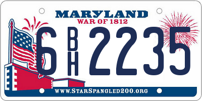 MD license plate 6BH2235