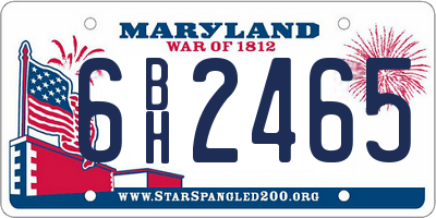 MD license plate 6BH2465