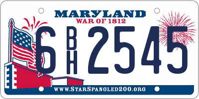 MD license plate 6BH2545