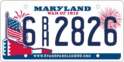 MD license plate 6BH2826