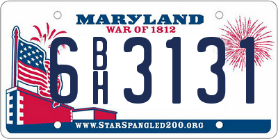 MD license plate 6BH3131