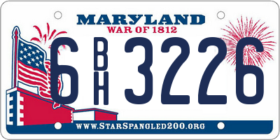 MD license plate 6BH3226