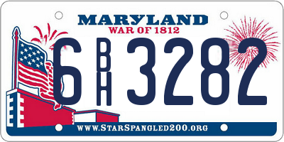 MD license plate 6BH3282
