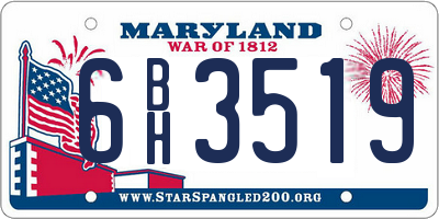 MD license plate 6BH3519