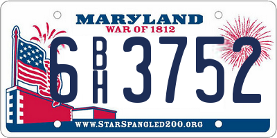 MD license plate 6BH3752