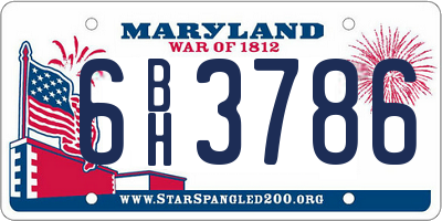 MD license plate 6BH3786