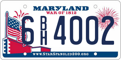 MD license plate 6BH4002