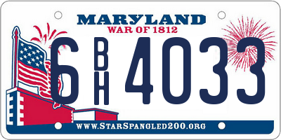 MD license plate 6BH4033
