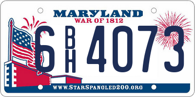MD license plate 6BH4073