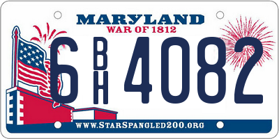 MD license plate 6BH4082