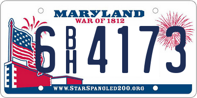 MD license plate 6BH4173