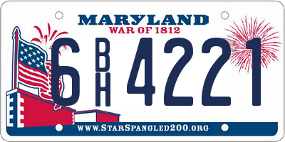 MD license plate 6BH4221