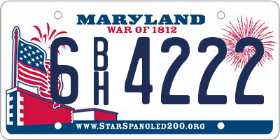 MD license plate 6BH4222