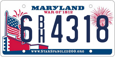 MD license plate 6BH4318