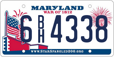 MD license plate 6BH4338