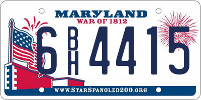 MD license plate 6BH4415