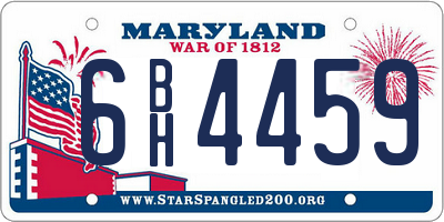 MD license plate 6BH4459