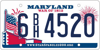 MD license plate 6BH4520