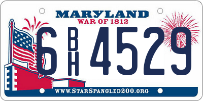 MD license plate 6BH4529