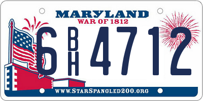 MD license plate 6BH4712