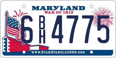 MD license plate 6BH4775