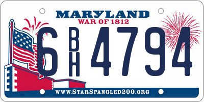 MD license plate 6BH4794