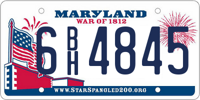 MD license plate 6BH4845
