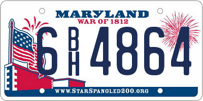 MD license plate 6BH4864