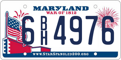 MD license plate 6BH4976