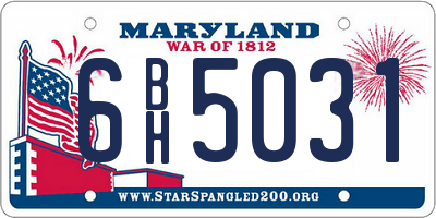 MD license plate 6BH5031