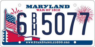 MD license plate 6BH5077
