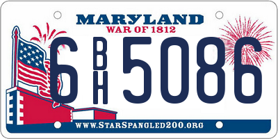 MD license plate 6BH5086