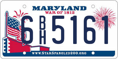MD license plate 6BH5161