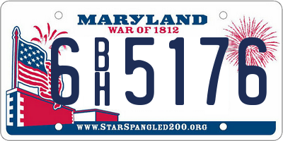 MD license plate 6BH5176