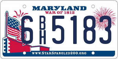MD license plate 6BH5183