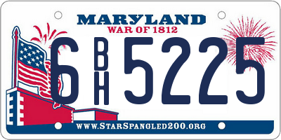 MD license plate 6BH5225