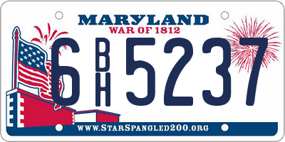 MD license plate 6BH5237