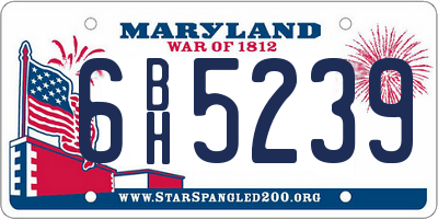 MD license plate 6BH5239