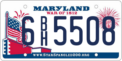MD license plate 6BH5508