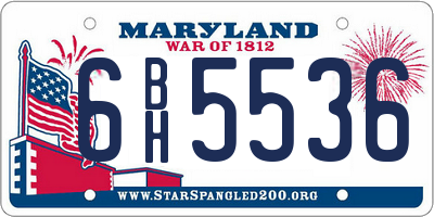 MD license plate 6BH5536