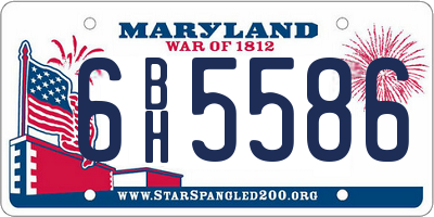 MD license plate 6BH5586
