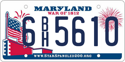 MD license plate 6BH5610