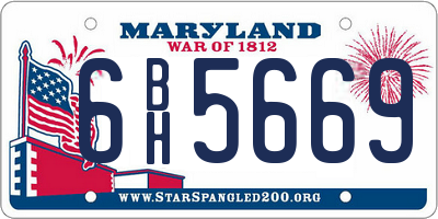 MD license plate 6BH5669