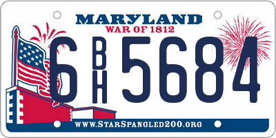 MD license plate 6BH5684