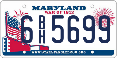 MD license plate 6BH5699