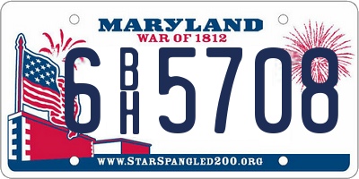 MD license plate 6BH5708